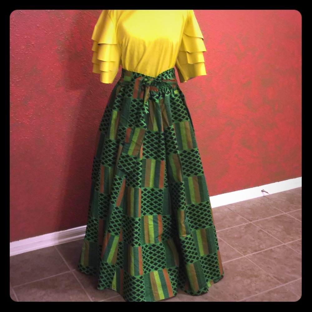 Women's African Floral  Long Skirt
